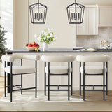 New York 24" Boucle Counter Stool with Arms (Set of 3)