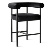 New York 24" Velvet Counter Stool with Arms (Set of 3)