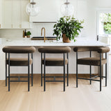 New York 24" Velvet Counter Stool with Arms (1-Piece)
