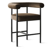 New York 24" Velvet Counter Stool with Arms (Set of 2)