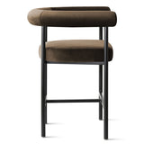 New York 24" Velvet Counter Stool with Arms (Set of 3)