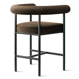 New York 24" Velvet Counter Stool with Arms (Set of 2)