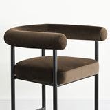 New York 24" Velvet Counter Stool with Arms (Set of 3)