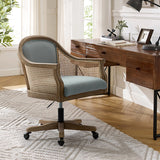 Audrey Task Accent Chair with Rattan Arms