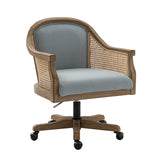 Audrey Task Accent Chair with Rattan Arms