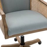 Audrey Task Accent Chair with Rattan Arms