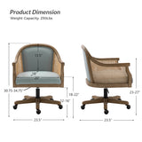Audrey Task Accent Chair with Rattan Arms