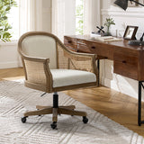 Audrey Task Accent Chair with Rattan Arms