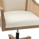 Audrey Task Accent Chair with Rattan Arms