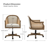 Audrey Task Accent Chair with Rattan Arms