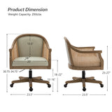 Audrey Task Accent Chair with Rattan Arms