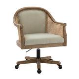 Audrey Task Accent Chair with Rattan Arms