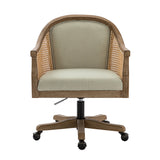 Audrey Task Accent Chair with Rattan Arms