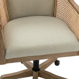 Audrey Task Accent Chair with Rattan Arms