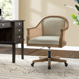 Audrey Task Accent Chair with Rattan Arms