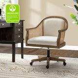 Audrey Task Accent Chair with Rattan Arms