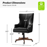 Caesar Classic Modern Office Chair with Elegant Copper Nailheads