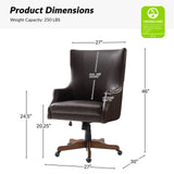 Caesar Classic Modern Office Chair with Elegant Copper Nailheads