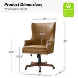 Caesar Classic Modern Office Chair with Elegant Copper Nailheads