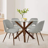 Oliver & Edwin 39" Modern Round Glass Top Dining Table Set for 4 (5-Piece)