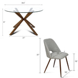 Oliver & Edwin 39" Modern Round Glass Top Dining Table Set for 4 (5-Piece)