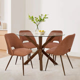 Oliver & Edwin 39" Modern Round Glass Top Dining Table Set for 4 (5-Piece)