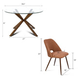 Oliver & Edwin 39" Modern Round Glass Top Dining Table Set for 4 (5-Piece)