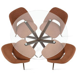 Oliver & Edwin 39" Modern Round Glass Top Dining Table Set for 4 (5-Piece)