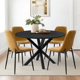 Oliver & Oslo 39" Black Round Dining Table Set for 4 (5-Piece)