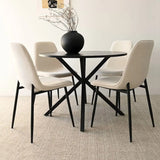 Oliver & Oslo 39" Black Round Dining Table Set for 4 (5-Piece)