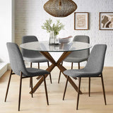 Oliver & Oslo 39" Glass Round Dining Table Set for 4 (5-Piece)