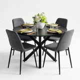 Oliver & Oslo 39" Black Round Dining Table Set for 4 (5-Piece)