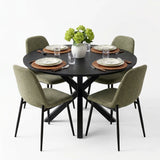 Oliver & Oslo 39" Black Round Dining Table Set for 4 (5-Piece)