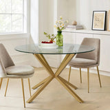 Oliver 39" Modern Round Glass Dining Table