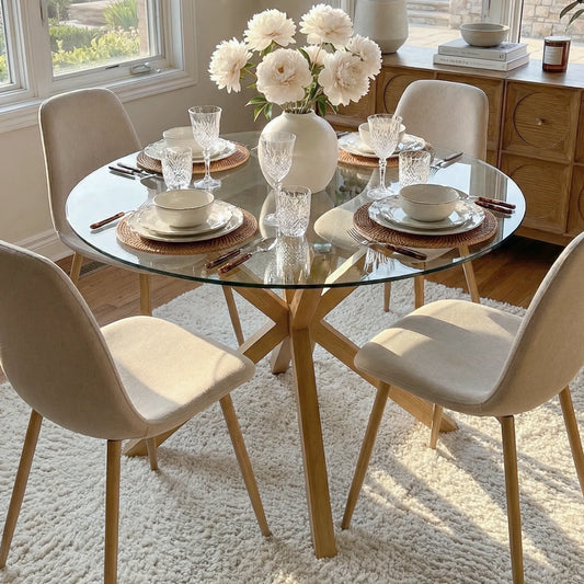 Oliver 39" Modern Round Glass Dining Table
