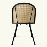 Jules Modern Upholstered Rattan Dining Chair (Set of 4)