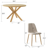 Oliver & Oslo 39" Round Dining Table Set for 4 (5-Piece)