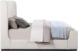 Oliver Contemporary Bed in Rich Boucle Fabric with Solid Wood Finish for Elegant Bedroom Style