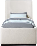 Oliver Contemporary Bed in Rich Boucle Fabric with Solid Wood Finish for Elegant Bedroom Style