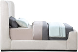 Oliver Contemporary Bed in Rich Boucle Fabric with Solid Wood Finish for Elegant Bedroom Style