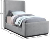Oliver Contemporary Bed in Rich Boucle Fabric with Solid Wood Finish for Elegant Bedroom Style