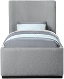 Oliver Contemporary Bed in Rich Boucle Fabric with Solid Wood Finish for Elegant Bedroom Style