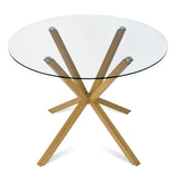 Oliver 39" Modern Round Glass Dining Table