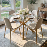 Oliver & Oslo 39" Glass Round Dining Table Set for 4 (5-Piece)
