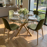 Oliver & Oslo 39" Glass Round Dining Table Set for 4 (5-Piece)