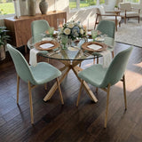 Oliver & Oslo 39" Glass Round Dining Table Set for 4 (5-Piece)