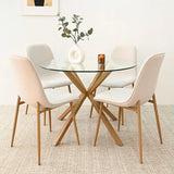 Oliver & Oslo 39" Glass Round Dining Table Set for 4 (5-Piece)