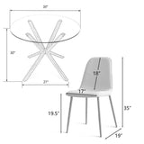 Oliver & Oslo 39" Glass Round Dining Table Set for 4 (5-Piece)