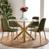 Oliver & Oslo 39" Glass Round Dining Table Set for 4 (5-Piece)