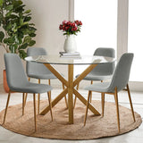 Oliver & Oslo 39" Glass Round Dining Table Set for 4 (5-Piece)